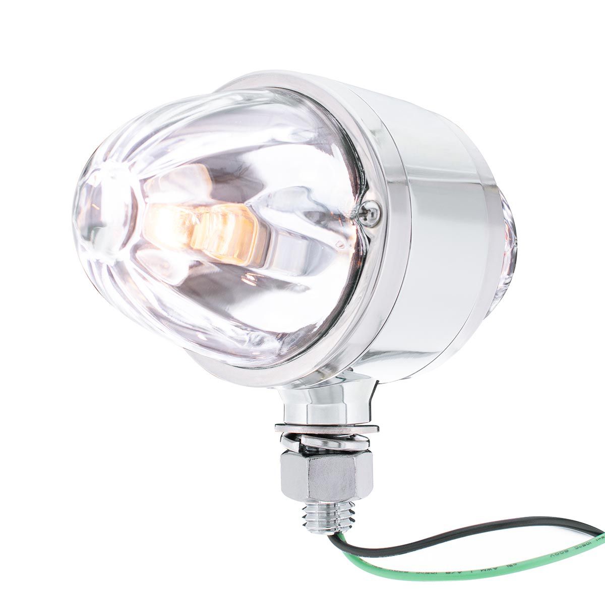 Chrome Double Face Housing With 2 Watermelon Glass Lens - Clear