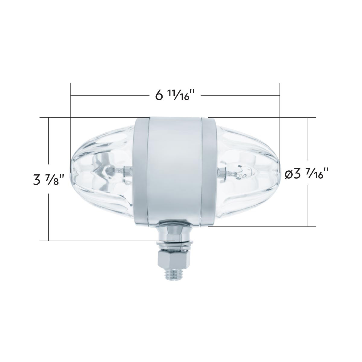 Chrome Double Face Housing With 2 Watermelon Glass Lens - Clear - Thumbnail 7
