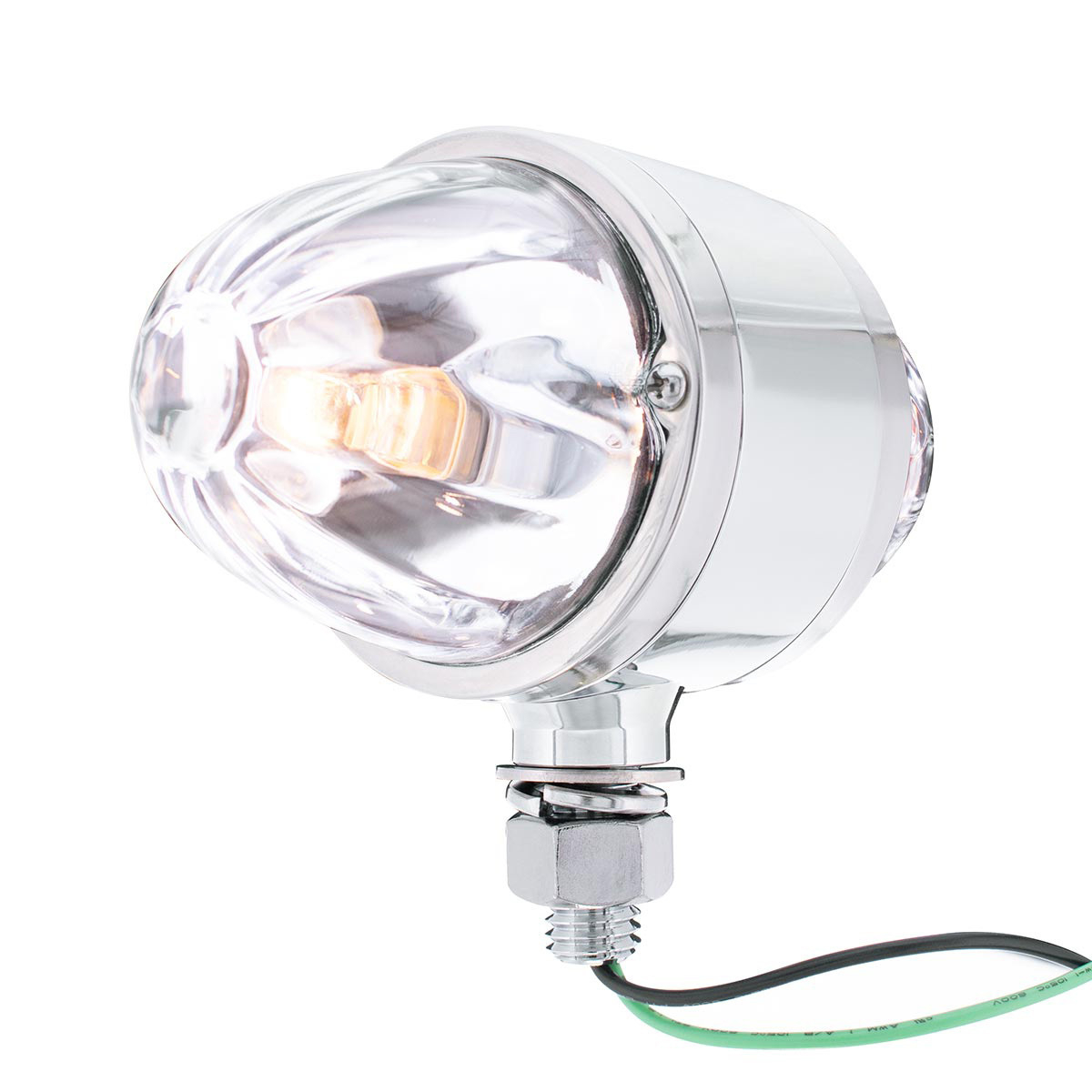 Chrome Double Face Housing With 2 Watermelon Glass Lens - Clear - Thumbnail 8