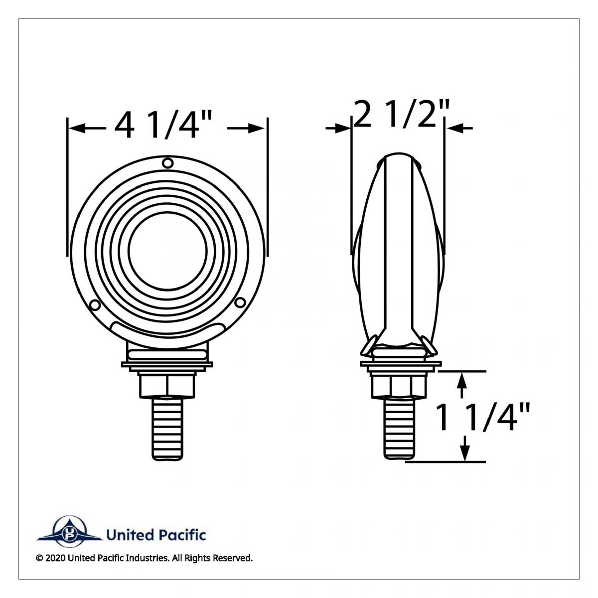 Double Face Turn Signal Light With Up-Side Down Visor - Amber & Red Lens