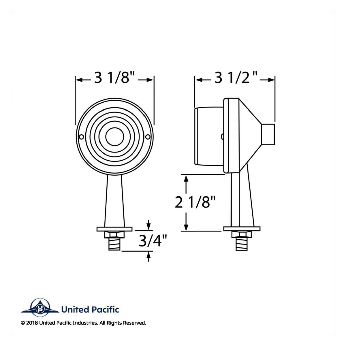 2-1/8" Arm Crystal Watermelon Honda Light With Double Contact - Amber Lens - Thumbnail 2
