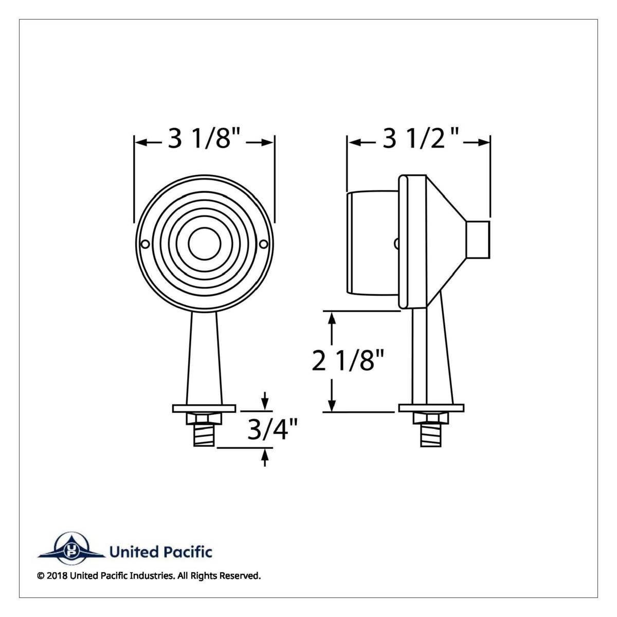 2-1/8" Arm Crystal Crystal Honda Light With Double Contact - Amber Lens - Thumbnail 3