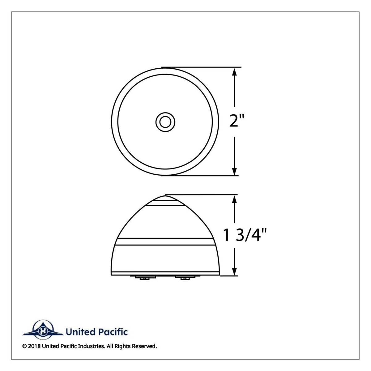 2" Beehive Crystal Light (Clearance/Marker) - Amber Lens - Thumbnail 5