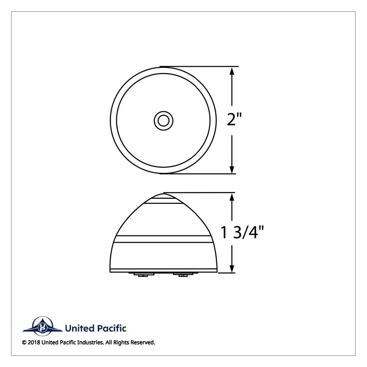 2" Beehive Crystal Light (Clearance/Marker) - Red Lens - Thumbnail 3