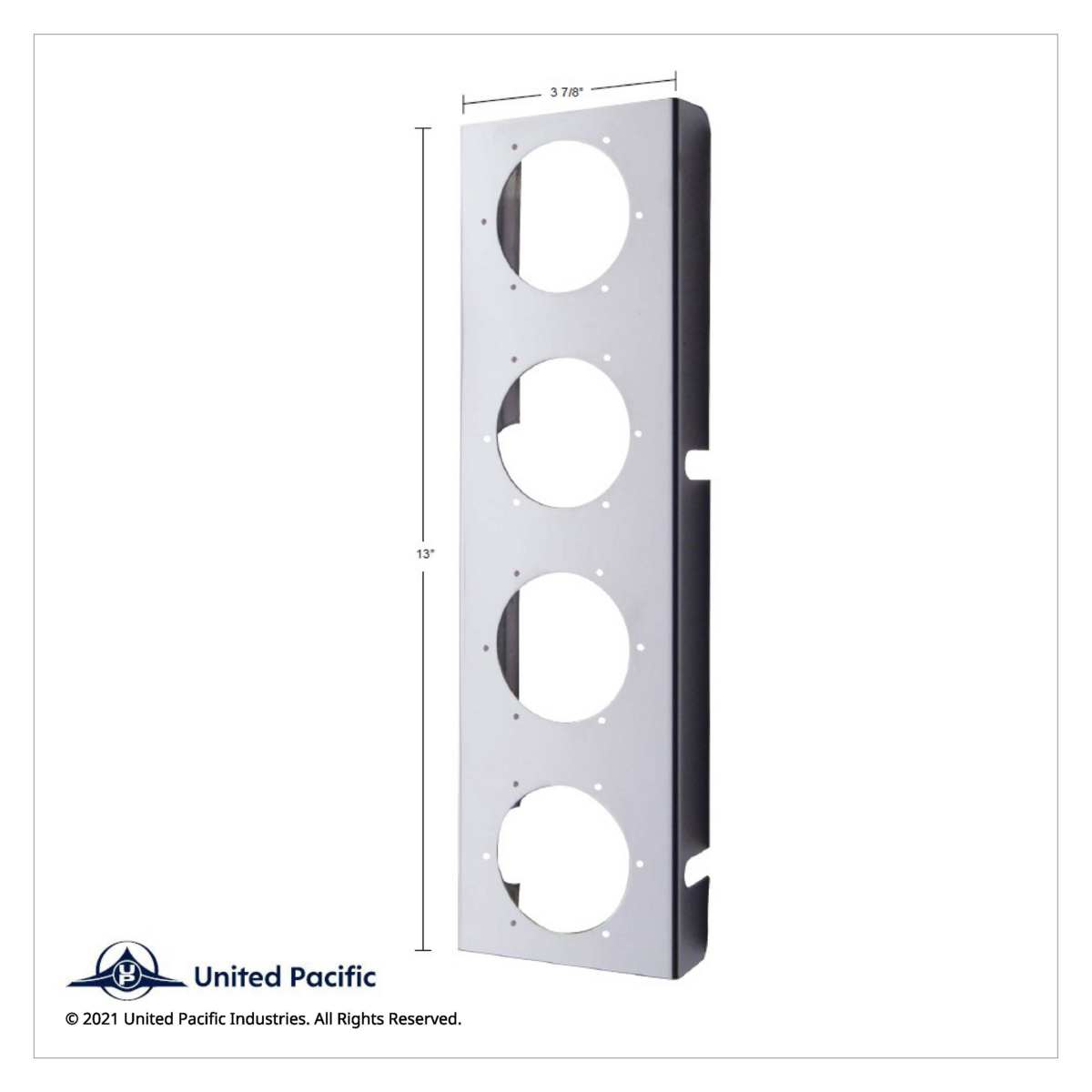 SS Front Air Cleaner Bracket With 8X 9 LED 2" Lights & Visors For Peterbilt-Amber LED/Clear Lens - Thumbnail 2