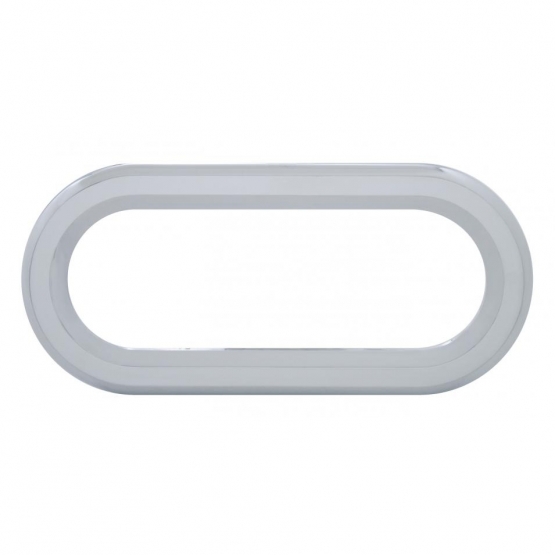 Chrome Twist-On Light Bezel For 6" Oval Light Grommet
