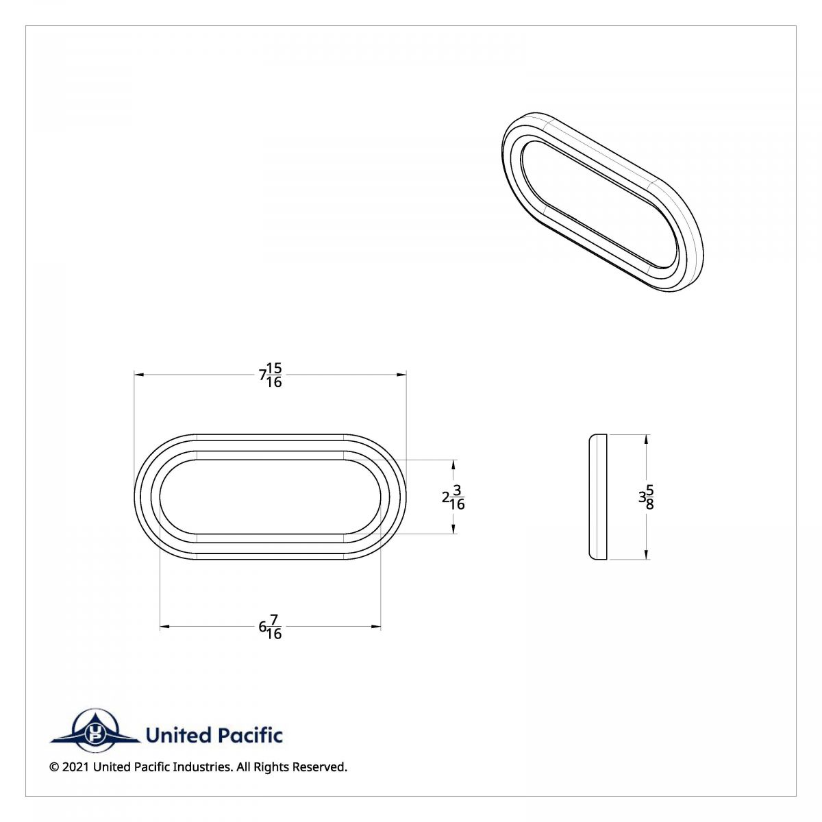 Chrome Twist-On Light Bezel For 6" Oval Light Grommet - Thumbnail 3