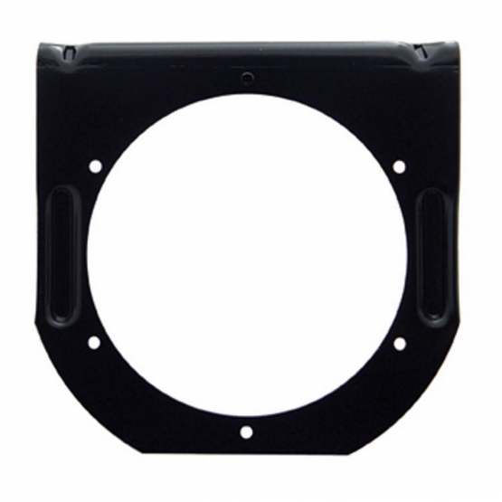 4" Black Light Bracket With Flange - 1 Cutout