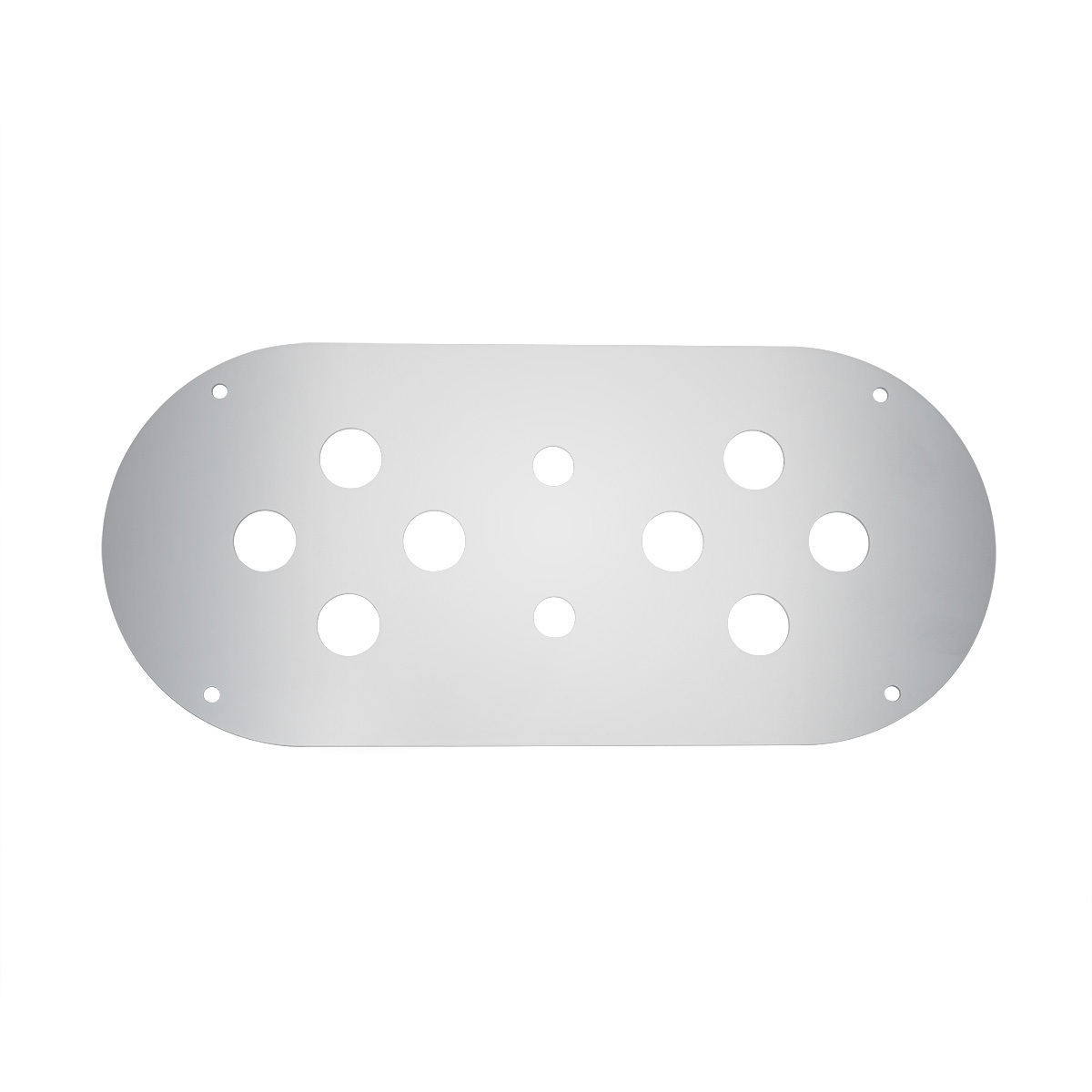 Stainless Steel Above Door Dome Light Plate With 8 x 3/4" Mini Light Cutouts For Kenworth & Peterbilt Trucks - Thumbnail 6