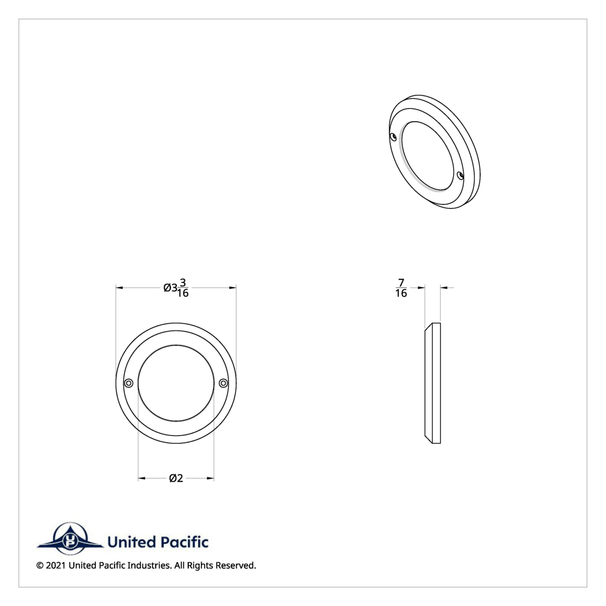 2" Chrome Plastic Mirror Light Bezel Without Visor - Thumbnail 4