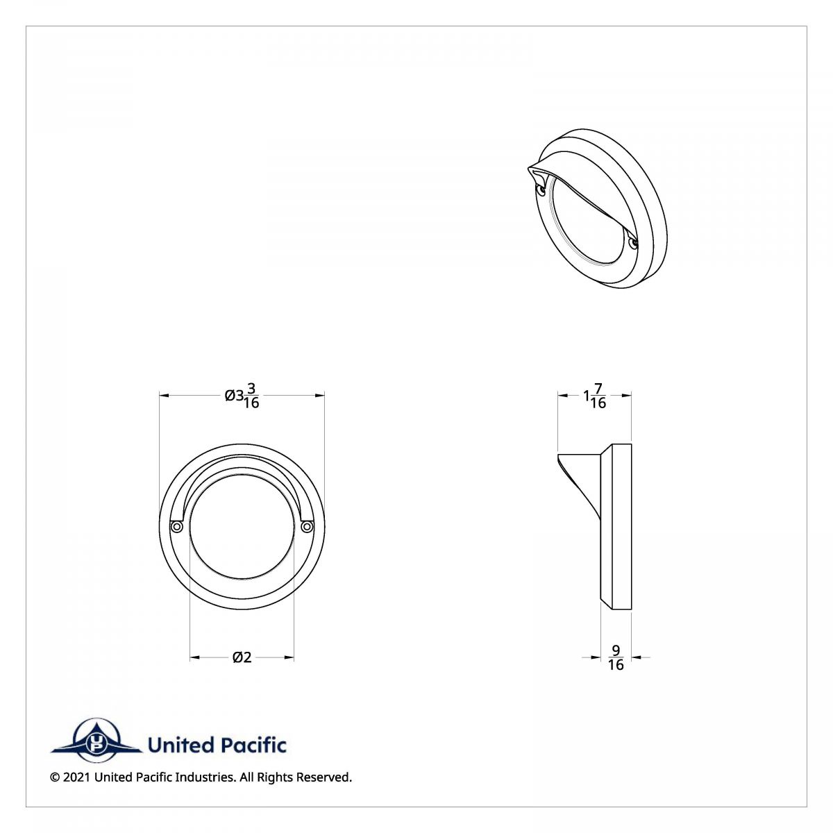 2'' Chrome Plastic Mirror Light Bezel With Visor - Thumbnail 3