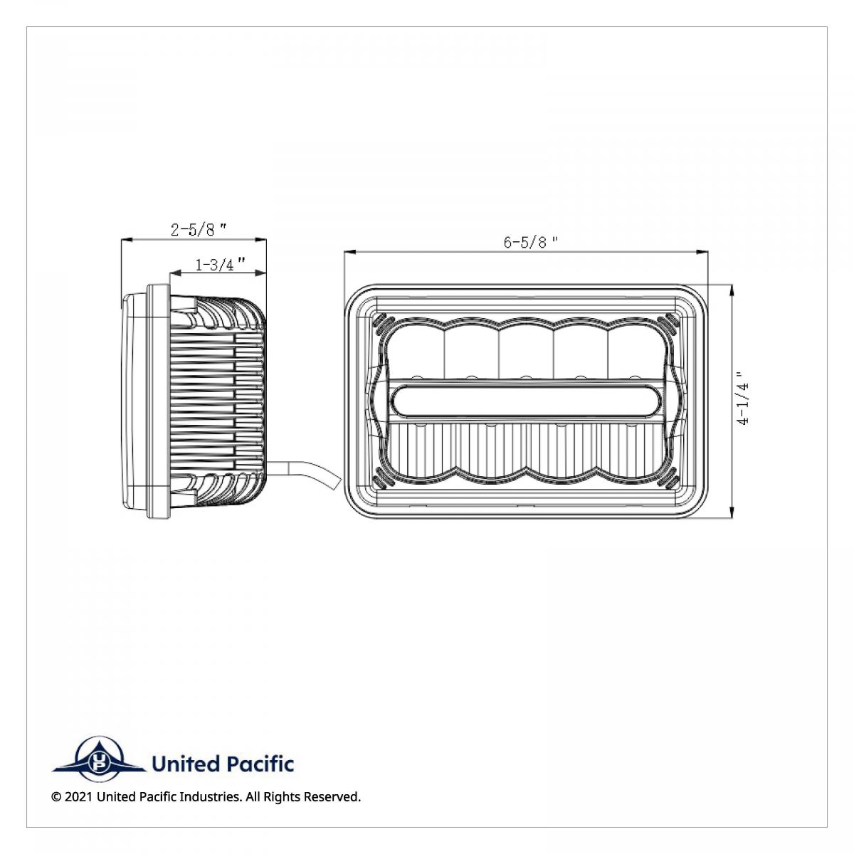 ULTRALIT - 9 High Power LED 4" X 6" Rectangular Light With White Position Light Bar - Thumbnail 5