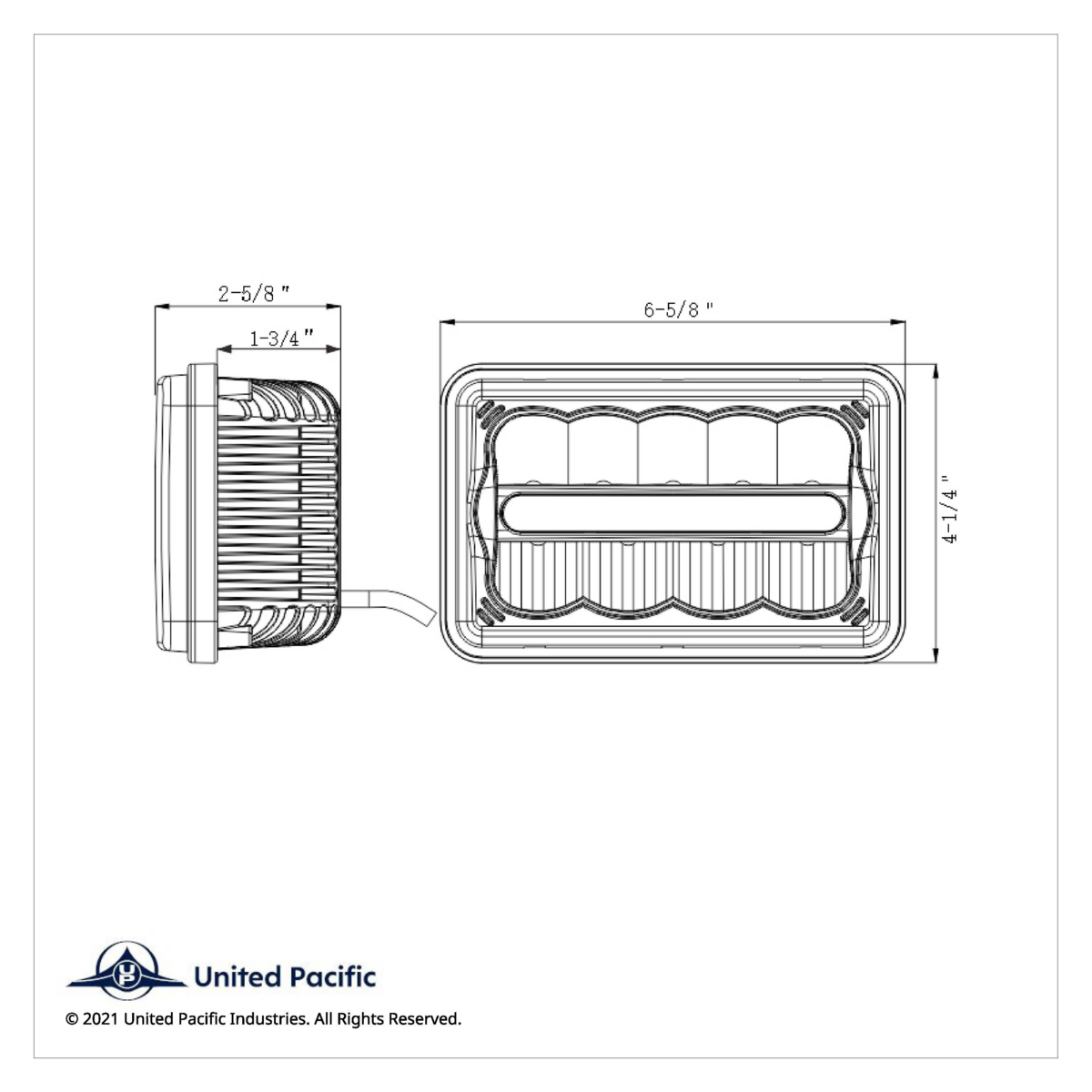 ULTRALIT - 9 High Power LED 4" X 6" Rectangular Light With White Position Light Bar - Thumbnail 7