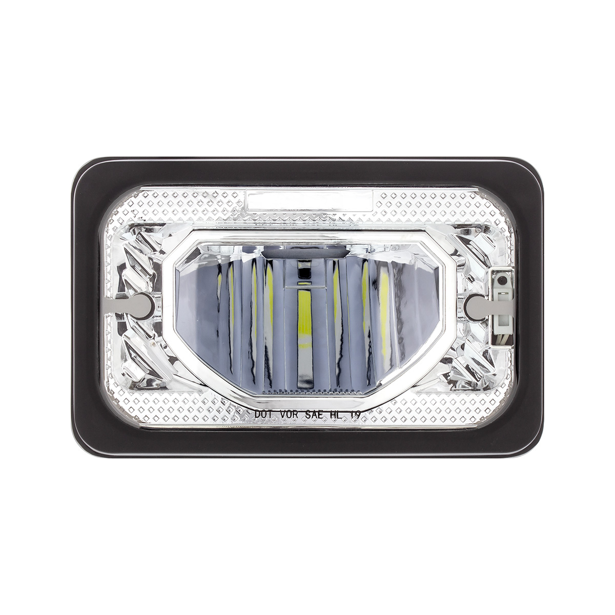 ULTRALIT - Heated 4" X 6" LED Headlight With Glass Lens & Aluminum Housing - Low Beam - Chrome - Thumbnail 2