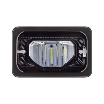 ULTRALIT - Heated 4" X 6" LED Headlight With Glass Lens & Aluminum Housing - Low Beam - Black - Thumbnail 2