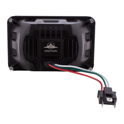 ULTRALIT - Heated 4" X 6" LED Headlight With Glass Lens & Aluminum Housing - Low Beam - Black - Thumbnail 4