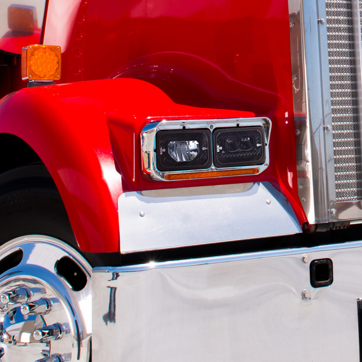 ULTRALIT - Heated 4" X 6" LED Headlight With Glass Lens & Aluminum Housing - Low Beam - Black - Thumbnail 8