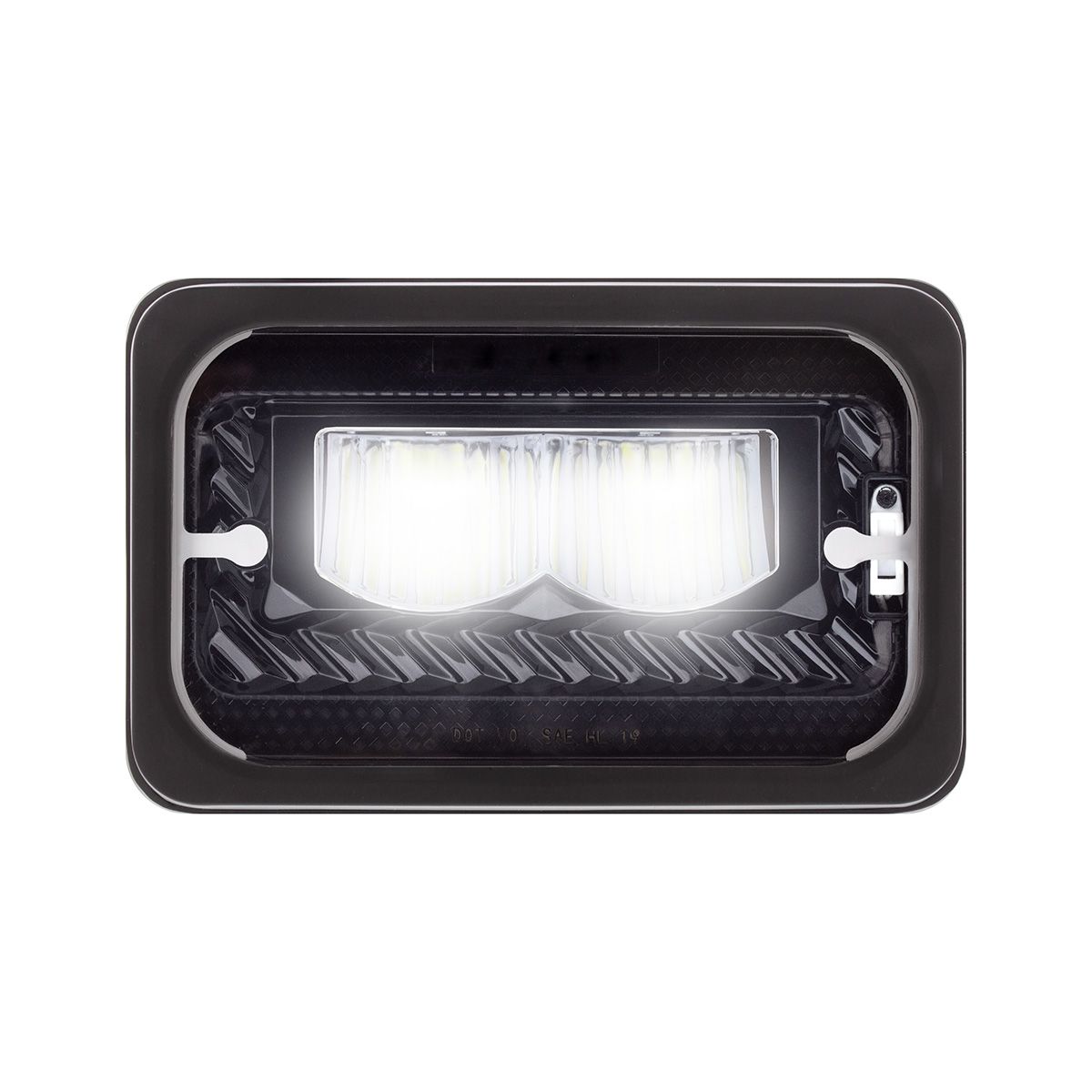 ULTRALIT - Heated 4" X 6" LED Headlight With Glass Lens & Aluminum Housing - High Beam - Black