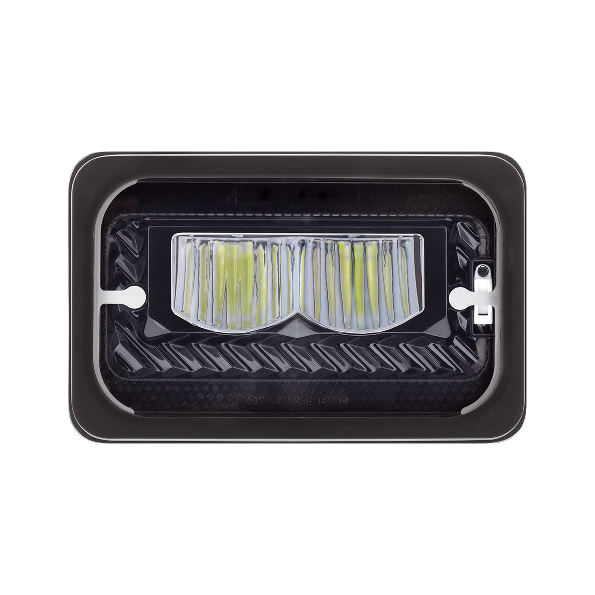 ULTRALIT - Heated 4" X 6" LED Headlight With Glass Lens & Aluminum Housing - High Beam - Black - Thumbnail 2