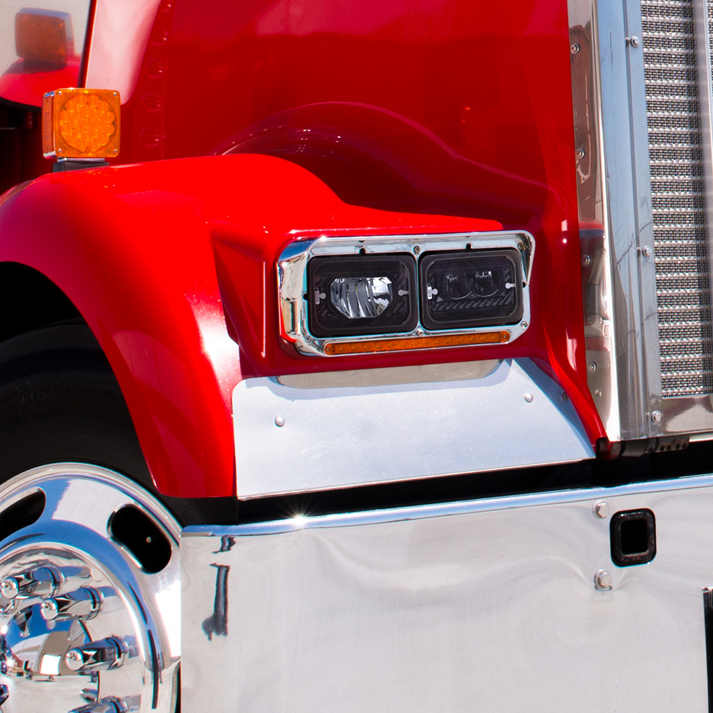 ULTRALIT - Heated 4" X 6" LED Headlight With Glass Lens & Aluminum Housing - High Beam - Black - Thumbnail 9