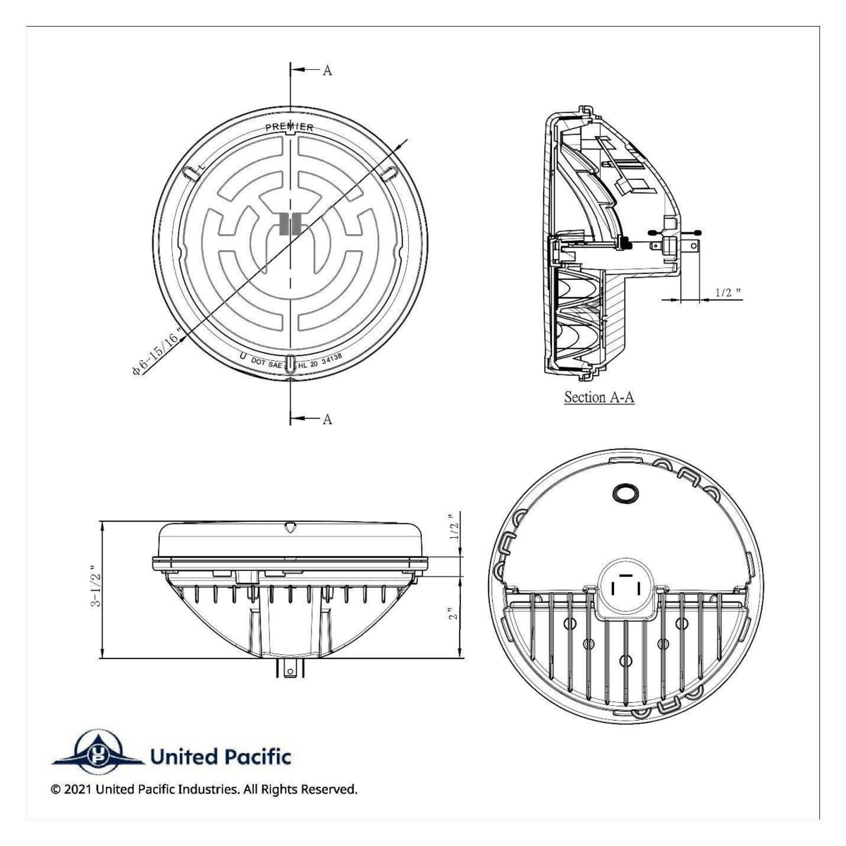 ULTRALIT - Heated 7" LED Headlight With Polycarbonate Lens & Housing - Thumbnail 8