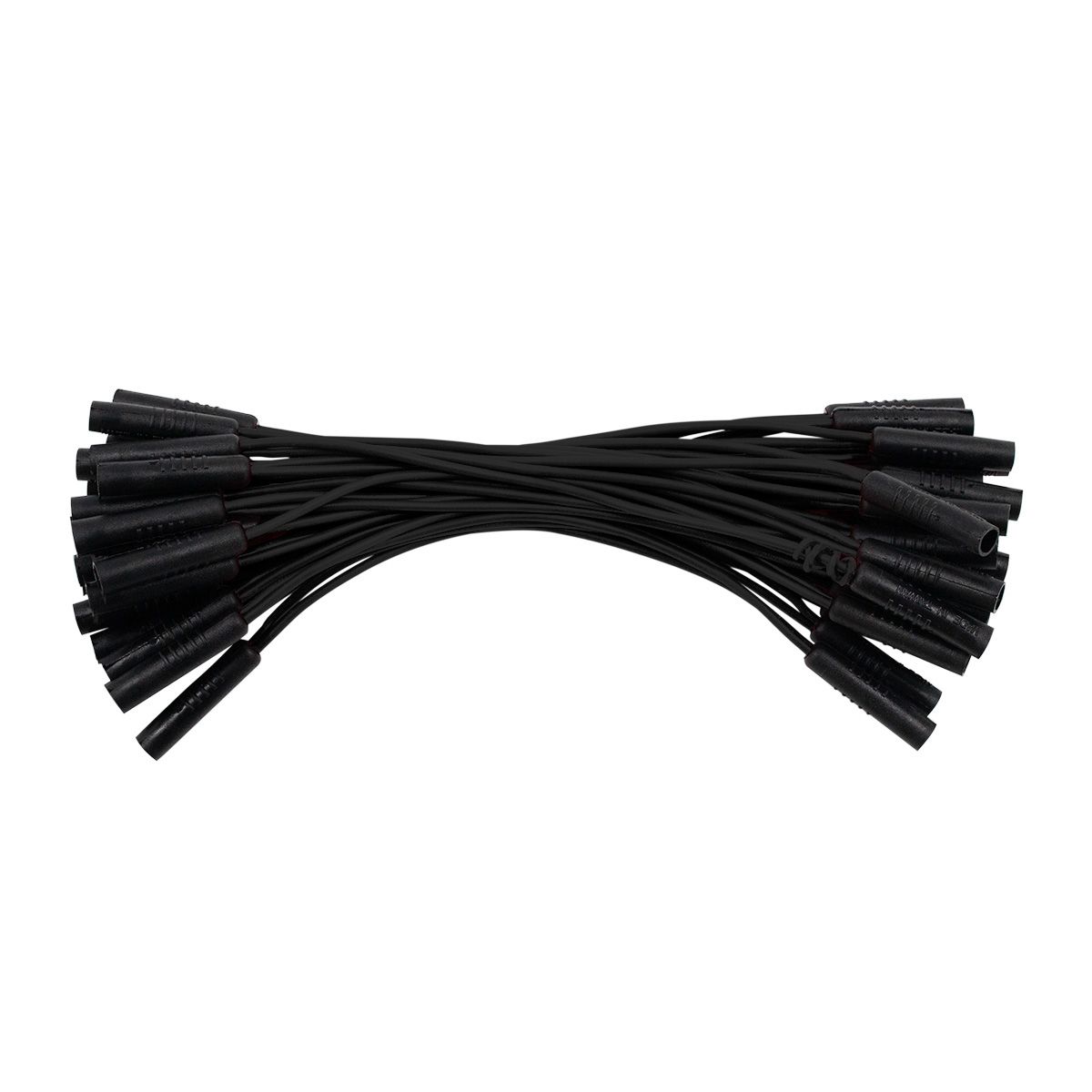 0.180" Female Plug Black Wire Harness With 50 Plugs-6" Lead (Bulk)