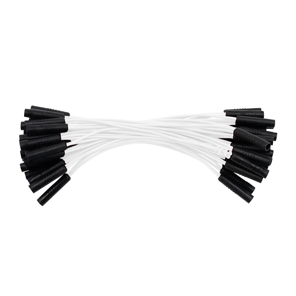 0.180" Female Plug White Wire Harness With 50 Plugs-6" Lead (Bulk)