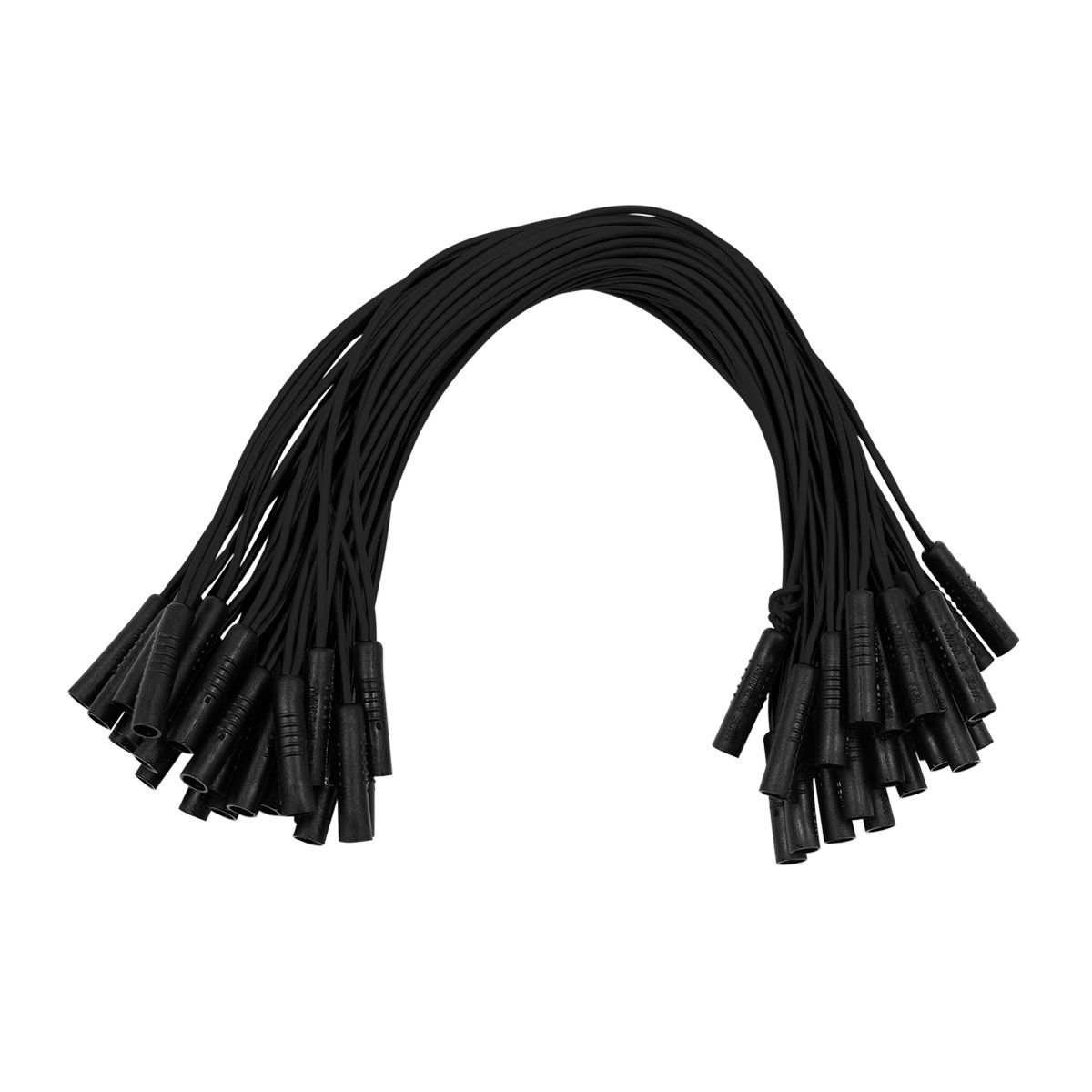 0.180" Female Plug Black Wire Harness With 50 Plugs-12" Lead (Bulk)