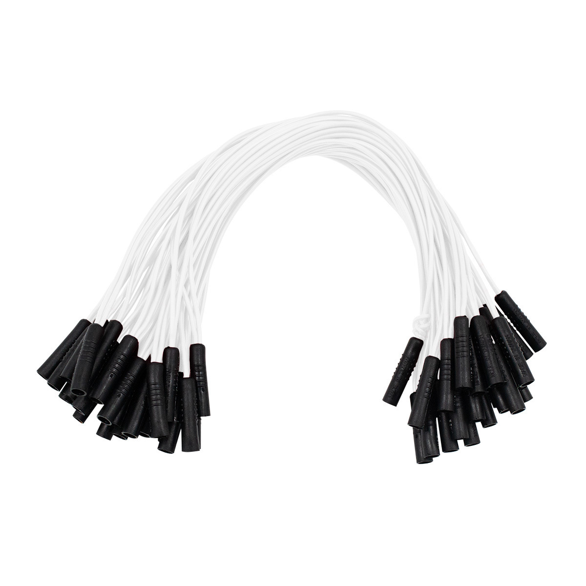 0.180" Female Plug White Wire Harness With 50 Plugs-12" Lead (Bulk) - Thumbnail 4