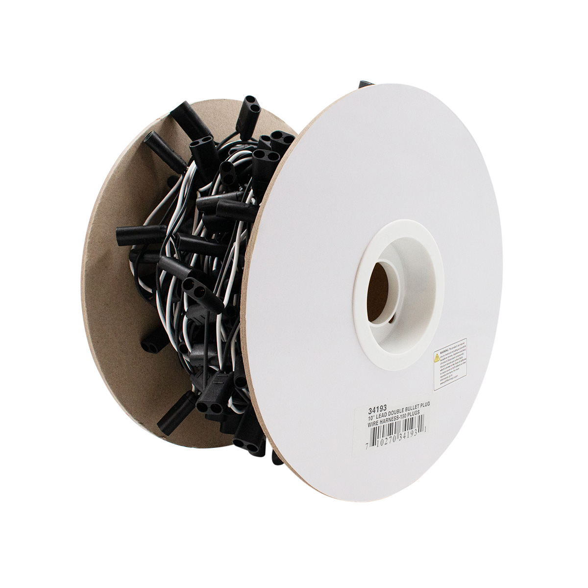 150 Count 2-Prong Female Bullet Plugs 16G Wire Harness Roll - 126' W/10" Lead Between Plugs - Thumbnail 2