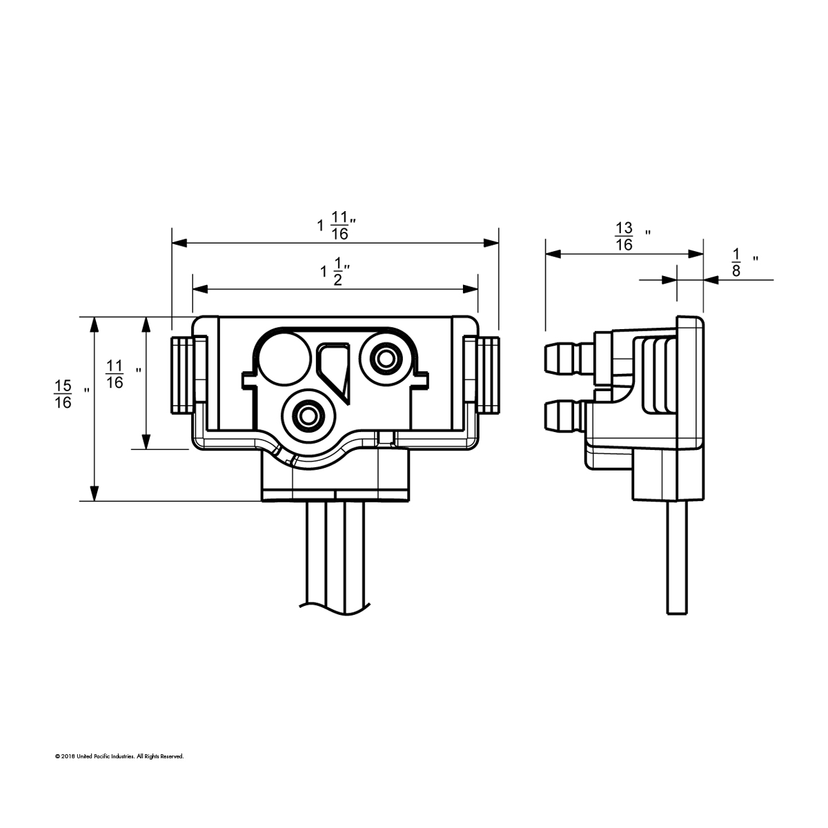 2 Wire Pigtail With 2 Prong Right Angle Plug - 12" Lead (Retail) - Thumbnail 5