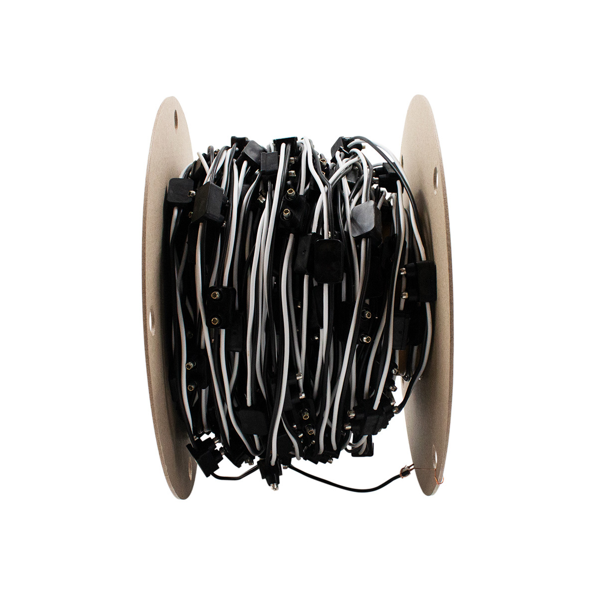 200 Count 2-Prong Male Bullet Plugs 16G Wire Harness Roll - 100' W/6" Lead Between Plugs - Thumbnail 3