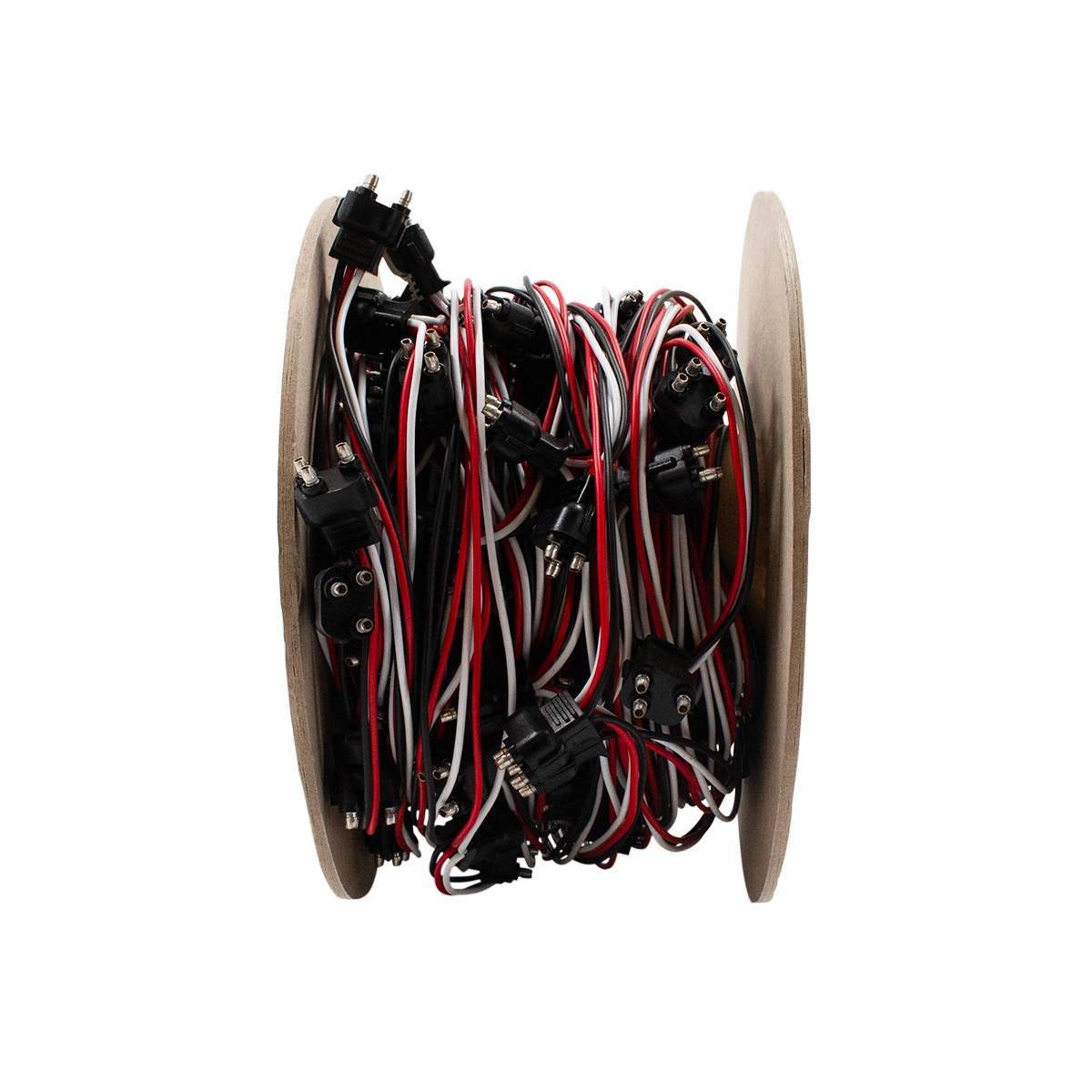 100 Count 3-Prong Male Bullet Plugs Wire Harness Roll - 12" Lead Between Plugs - Thumbnail 3