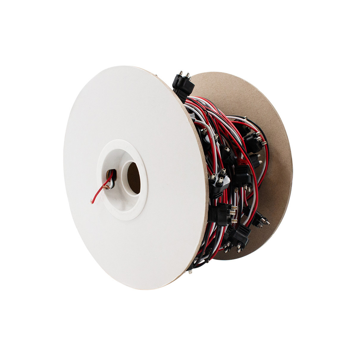 100 Count 3-Prong Male Bullet Plugs Wire Harness Roll - 12" Lead Between Plugs - Thumbnail 7