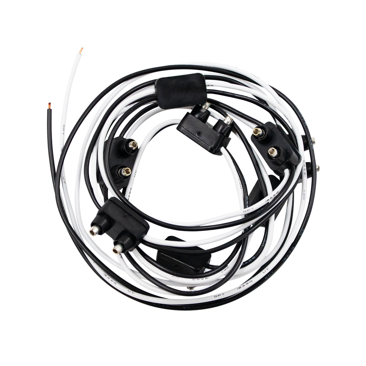 8 Count 2-Prong Male Bullet Plugs 16G Wire Harness - 7" Lead Between Plugs (Bulk) - Thumbnail 4