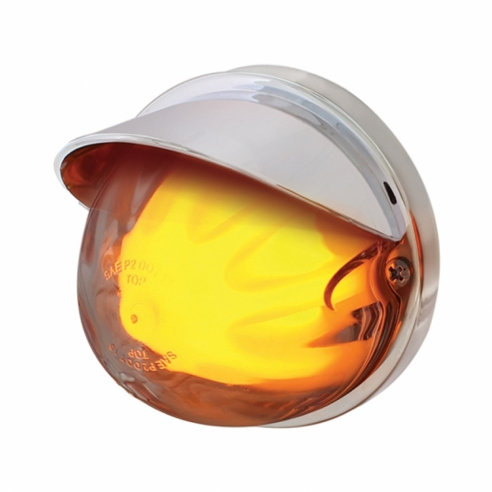 9 LED Dual Function GloLight Watermelon Flush Mount Kit With Visor - Amber LED/Clear Lens