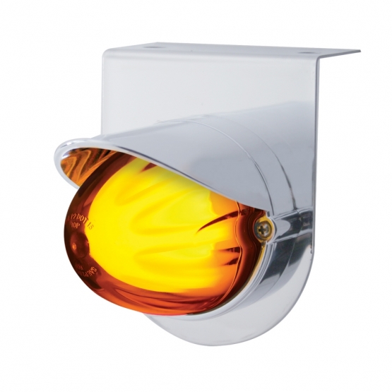 Stainless Light Bracket With 9 LED Dual Function Watermelon GloLight & Visor - Amber LED/Amber Lens