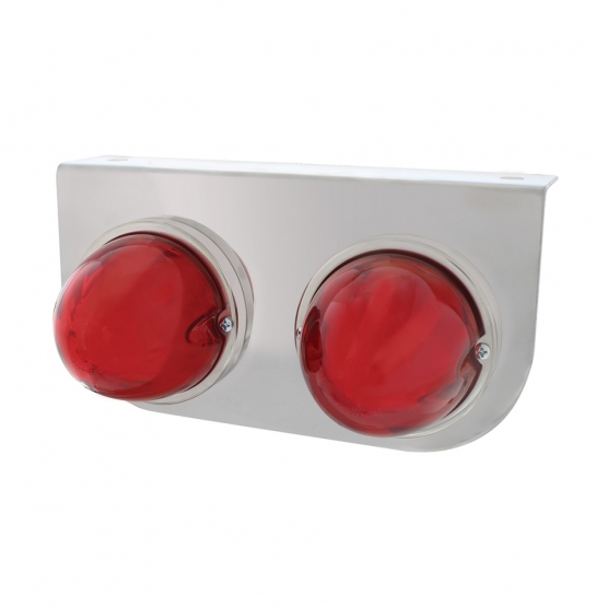 Stainless Light Bracket With 2X 9 LED Dual Function Watermelon GloLight - Red LED/ Red Lens - Thumbnail 2