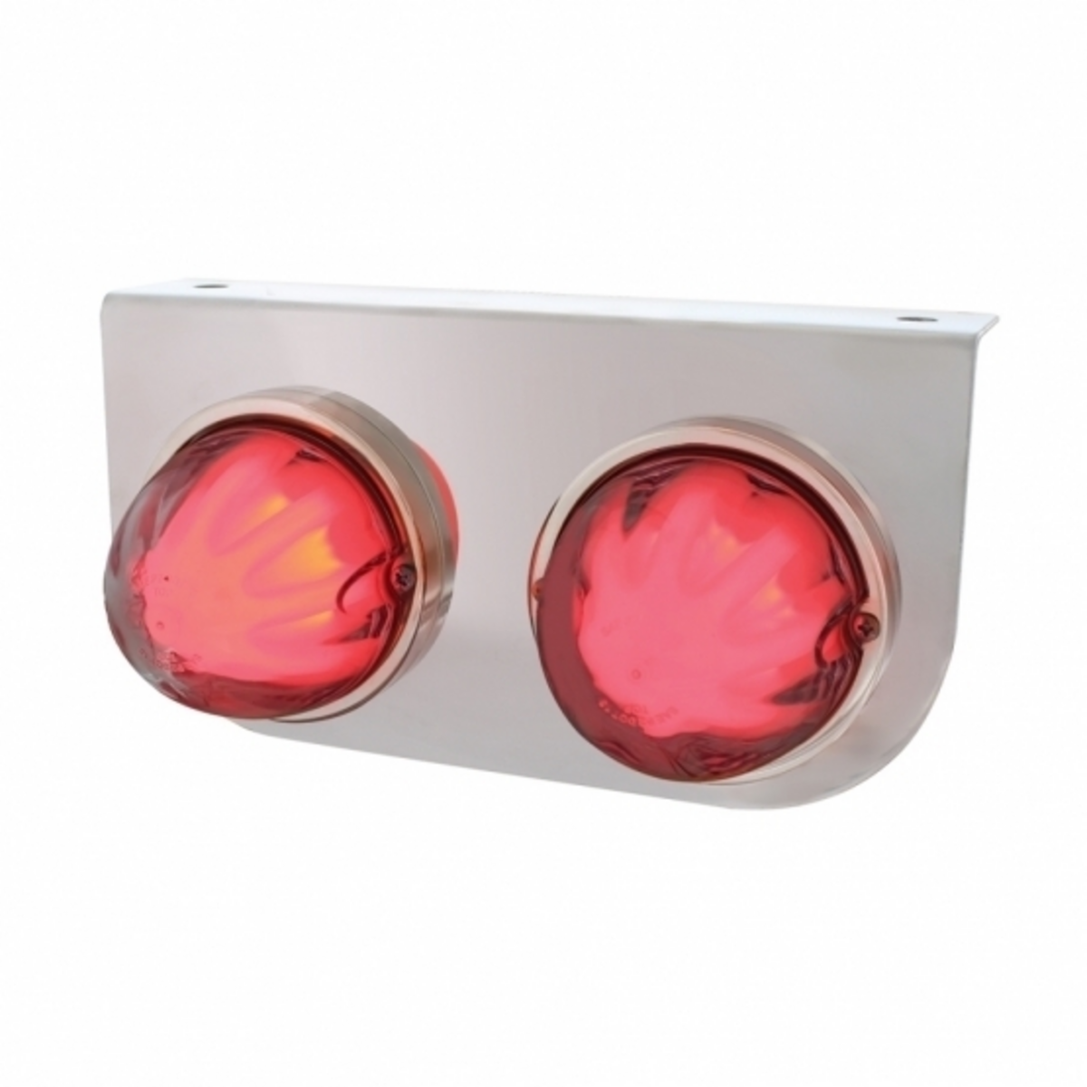 Stainless Light Bracket With 2X 9 LED Dual Function Watermelon GloLight - Red LED/Clear Lens - Thumbnail 2