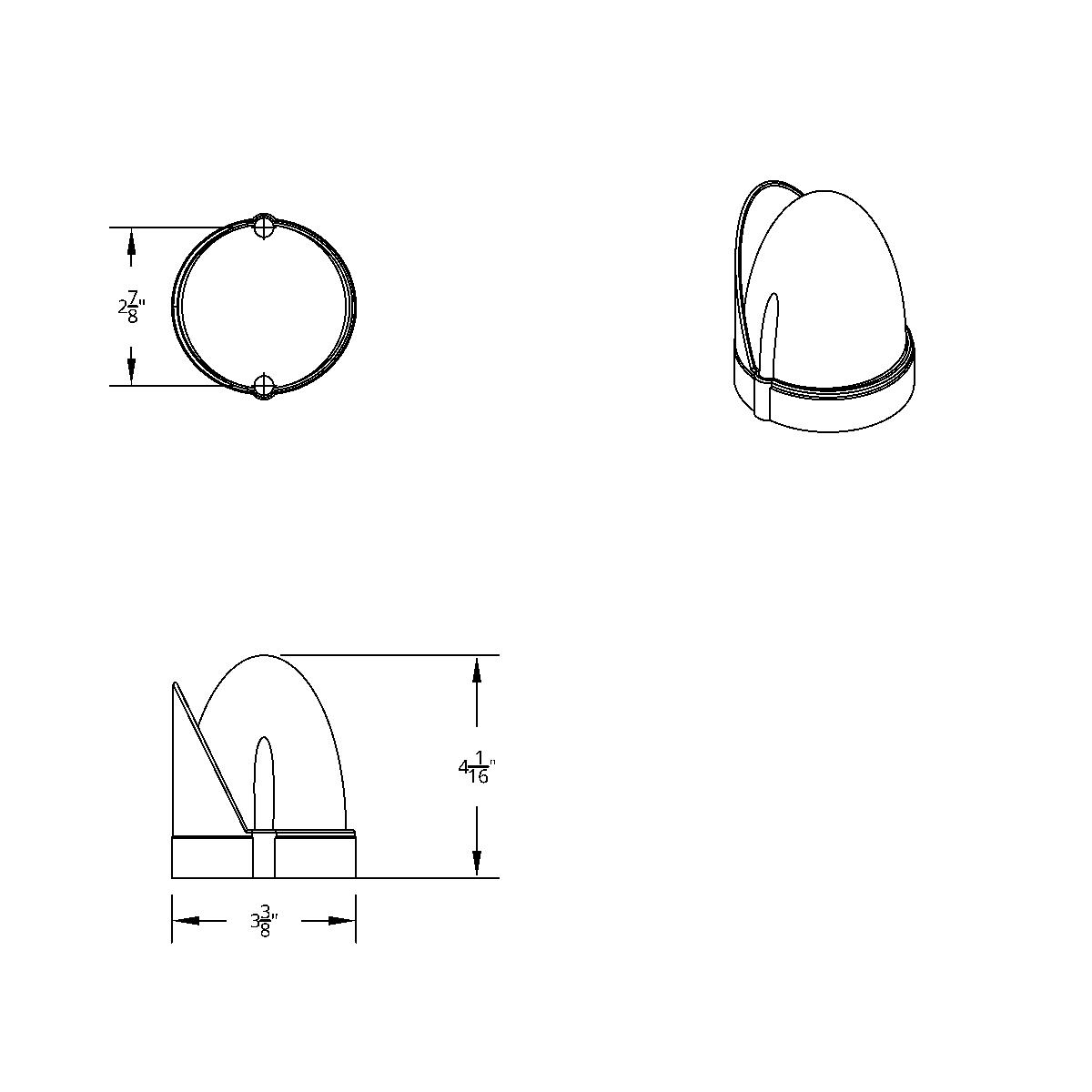 9 LED Dual Function GloLight Watermelon Grakon 1000 Flush Mount Kit With Visor - Amber LED/Amber Lens - Thumbnail 3