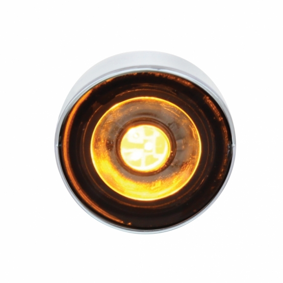 SS Front Air Cleaner Bracket With 22X 3 Amber LED 3/4" Mini Lights & Visors For Peterbilt-Clear Lens - Thumbnail 3