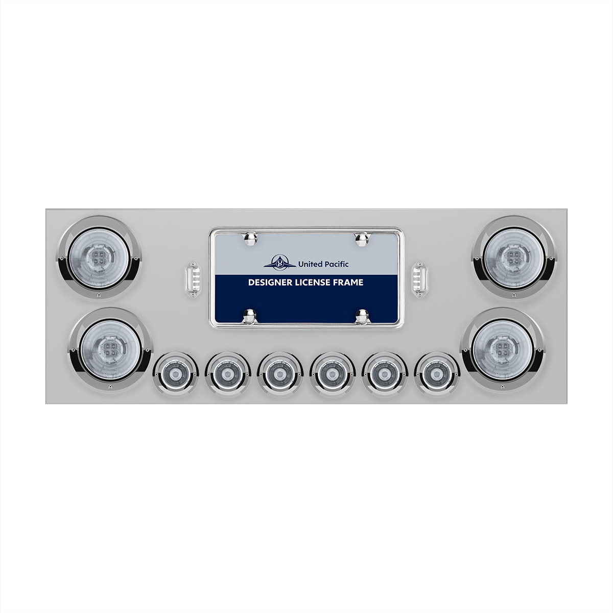 SS Rear Center Panel With Four 13 LED 4" Abyss Light & Six 4 LED 2" Lights & Visors-Red LED/Clear Lens - Thumbnail 2