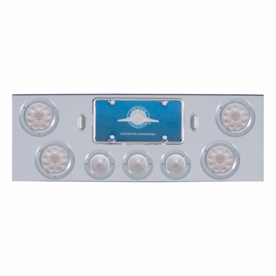 CR Rear Center Panel With 4X LED 4" Reflector Lights & 3X LED 2.5" Beehive Lights -Red LED/Clear Lens