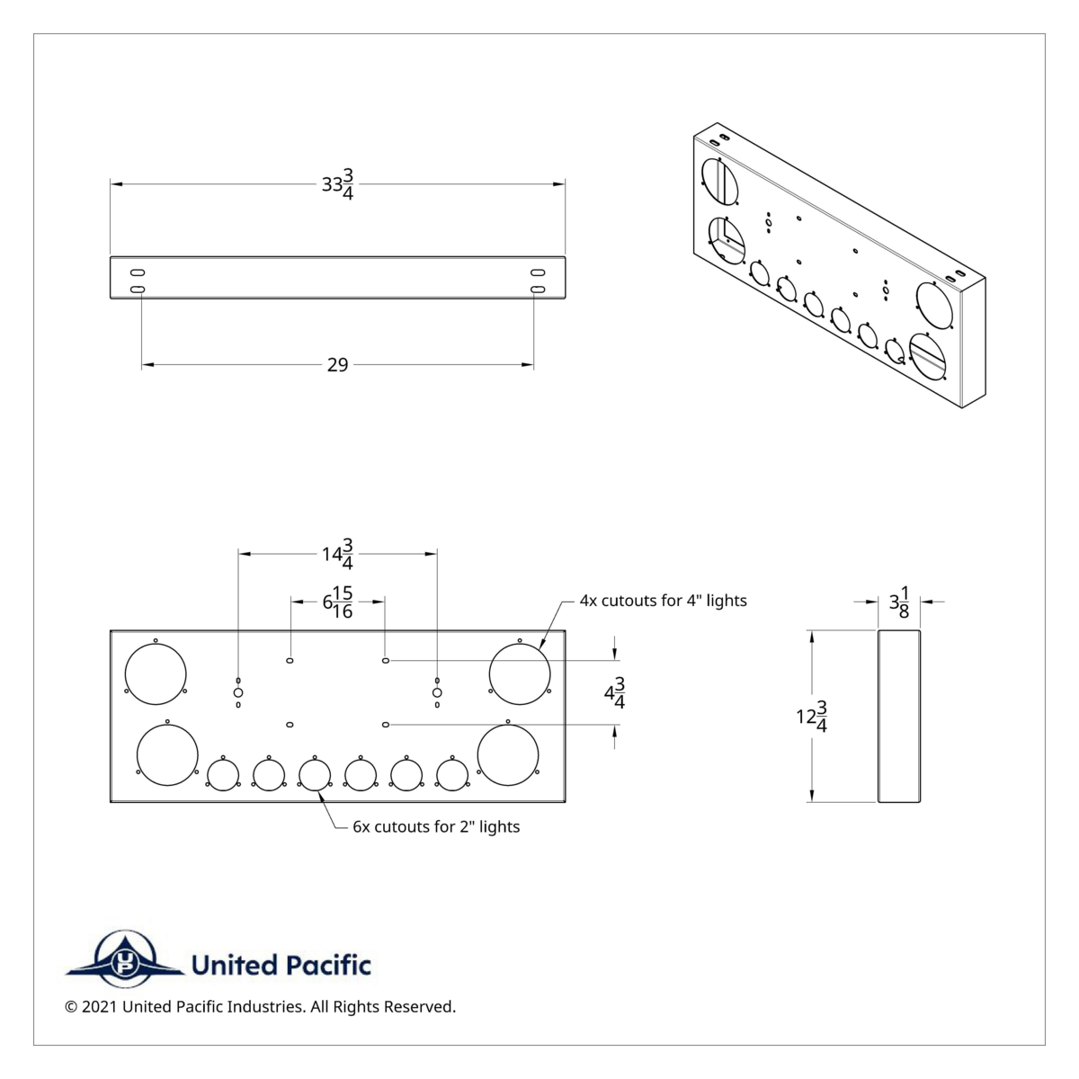 SS Rear Center Panel With 4X 7 LED 4" Reflector Lights & 6X 9 LED 2" Lights -Red LED/Clear Lens - Thumbnail 4