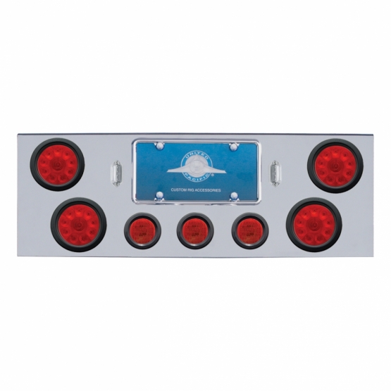 CR Rear Center Panel With 4X 10 LED 4" Lights & 3X 13 LED 2.5" Lights -Red LED & Lens