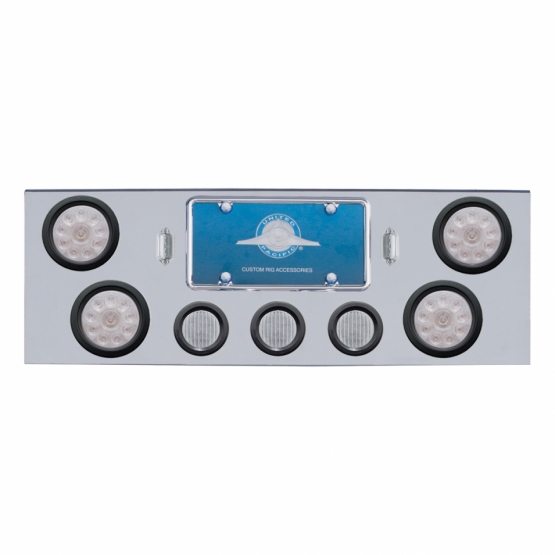 CR Rear Center Panel With 4X 10 LED 4" Lights & 3X 13 LED 2.5" Lights -Red LED/Clear Lens