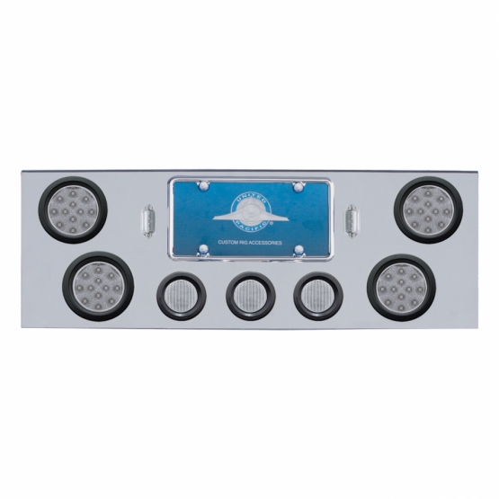 CR Rear Center Panel With 4X 12 LED 4" Reflector Lights & 3X 13 LED 2.5" Lights -Red LED/Clear Lens