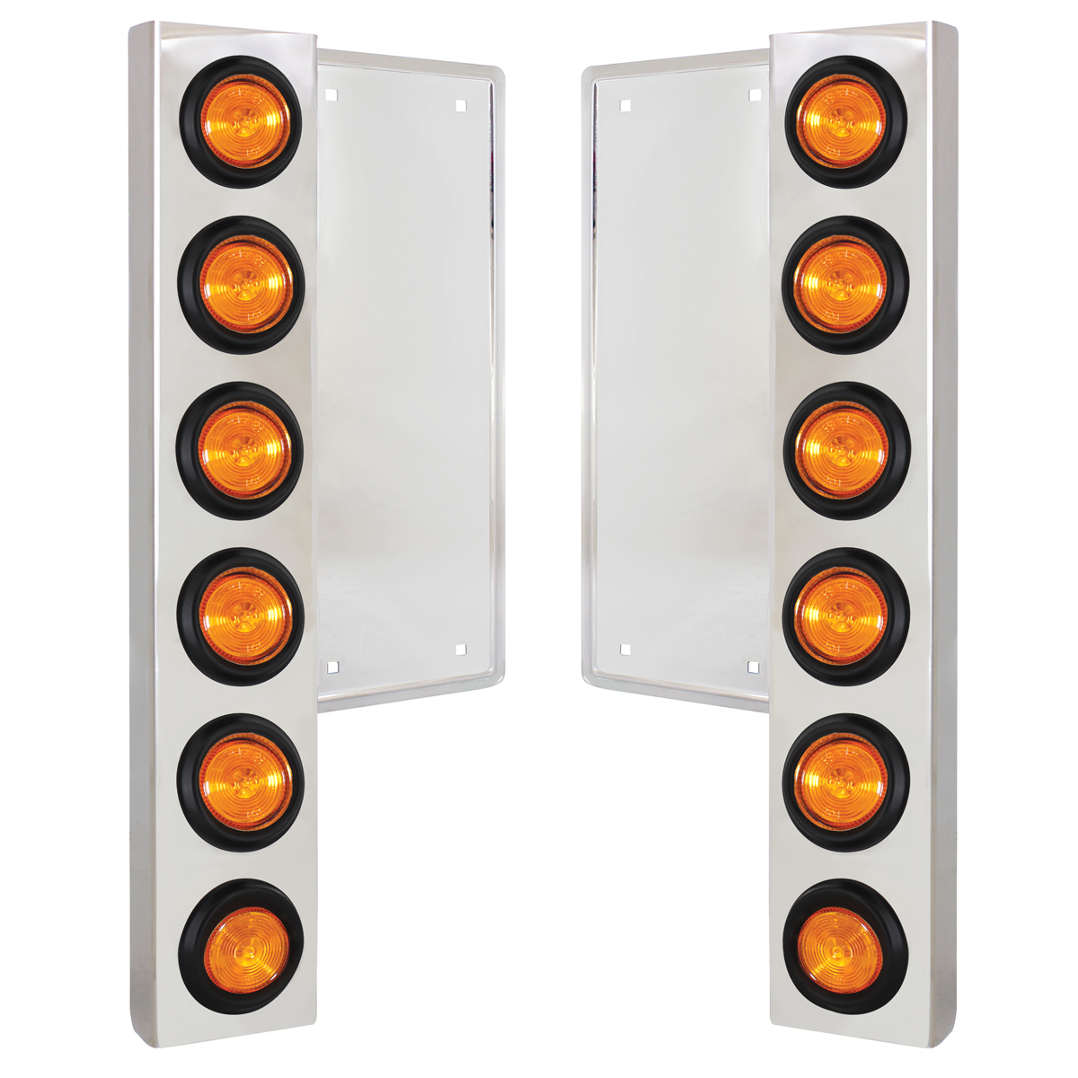 FL SS Front Air Cleaner Kit With Twelve 2" Flat Light & Grommet - Thumbnail 3