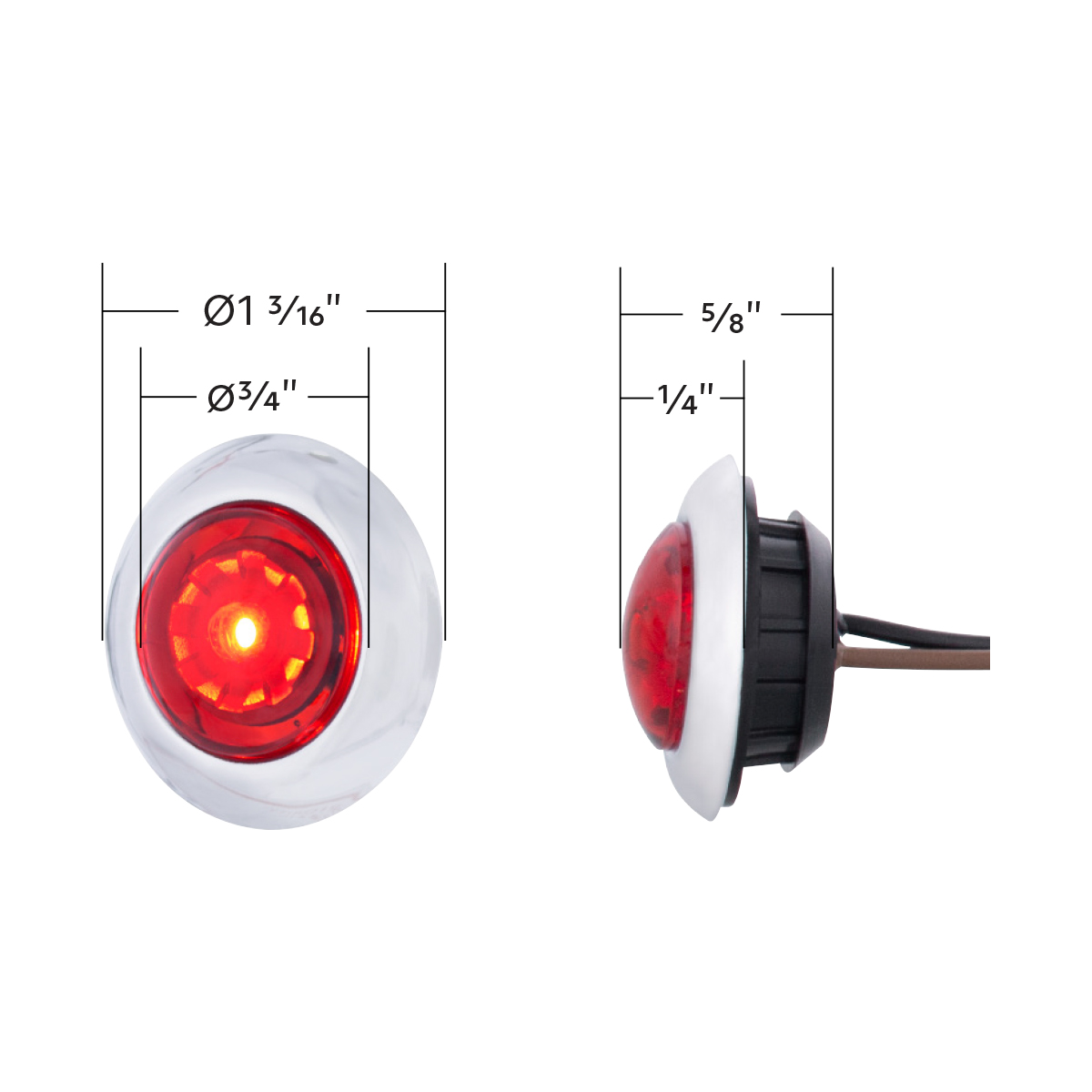 LED Dual Function ArcBlast 3/4" Mini Light (Clearance/Marker) - Red LED/Red Lens - Thumbnail 6