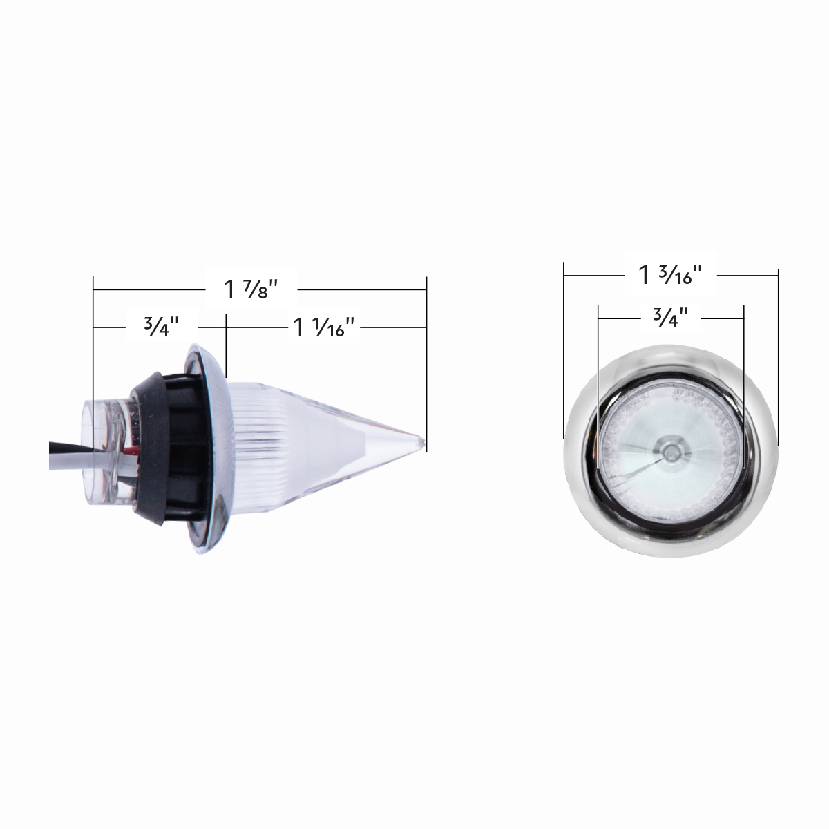 4 LED Dual Function 3/4" Mini Spike Light With SS Bezel (Auxiliary/Utility) - White LED/Clear Lens - Thumbnail 7
